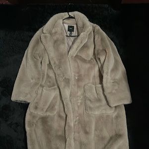 Ashy brown Fur long coat